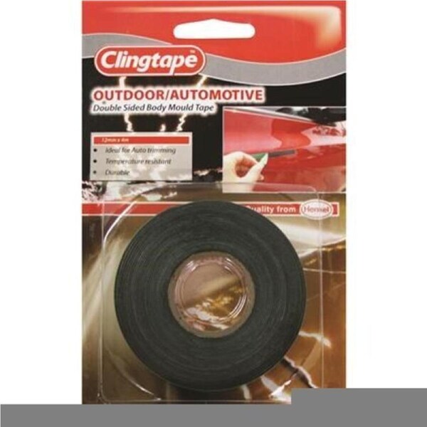 Clingtape Double Sided Automotive Tape Black-12mm Car Moulding & Trimming