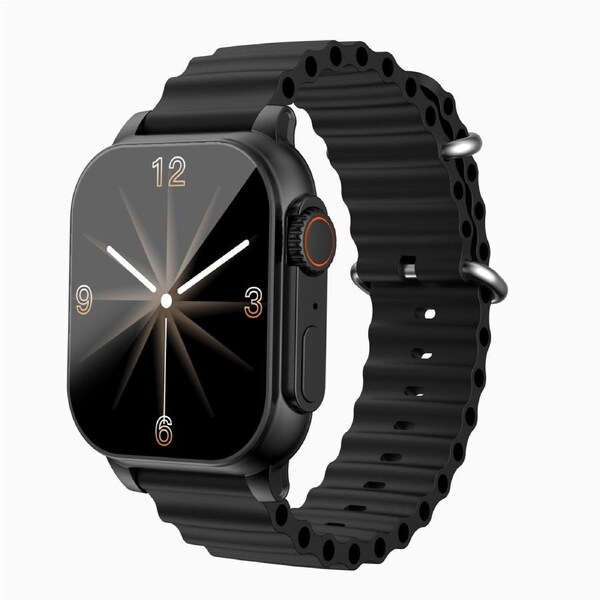 FitSmart Elite XL Smartwatch with AMOLED Display GPS Bluetooth Waterproof Design Black