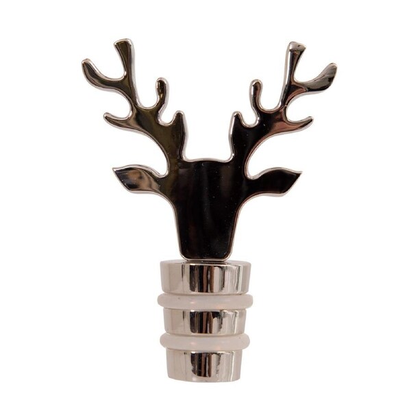 Bread and Butter Stag Alloy Wine Stopper Silver