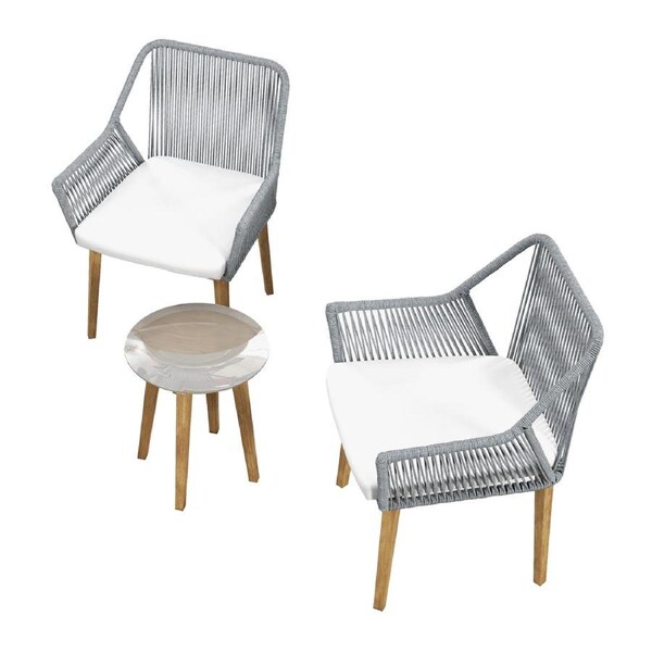 Arcadia Furniture 3 Piece Bistro Set Dark Grey