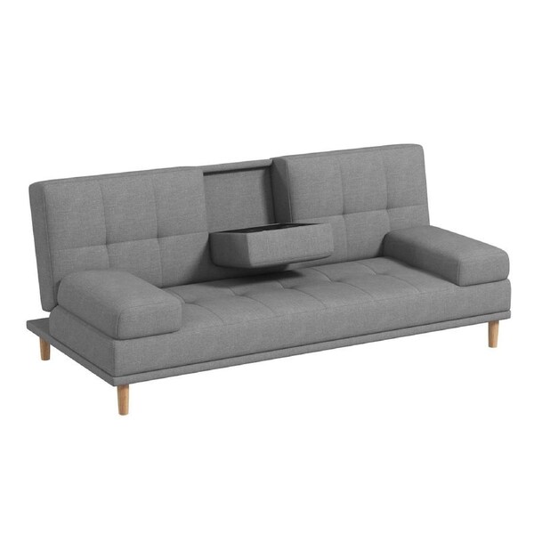 Casa Decor Mendoza Grey 2 in 1 Sofa with Drink Holder