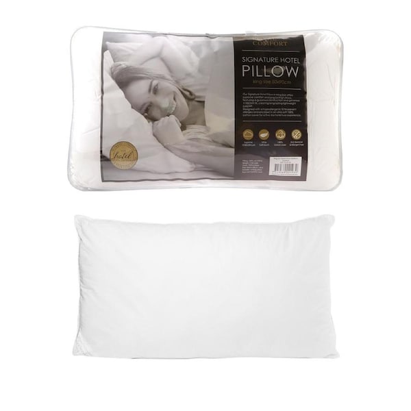 Royal Comfort Cotton 233 TC Luxury Signature Hotel Soft XL 50 x 90cm Pillow White