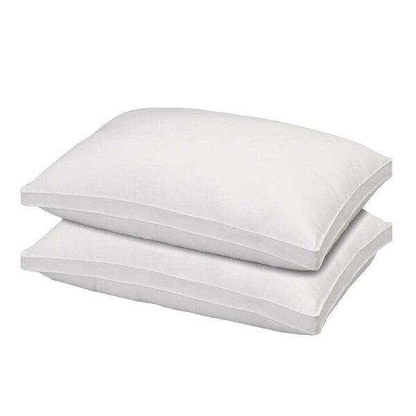 Royal Comfort Luxury Bamboo Blend Gusset Pillow 4cm Gusset Support Twin Pack White