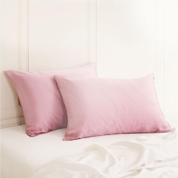 Royal Comfort Mulberry Soft Silk Luxurious Hypoallergenic Pillowcase Twin Pack Lilac Standard