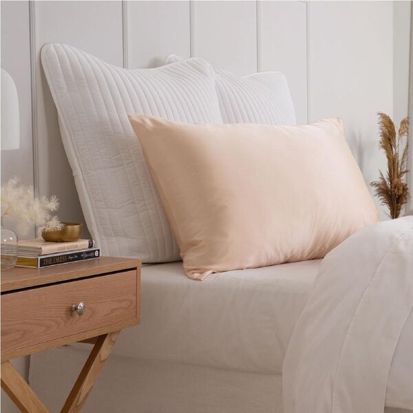 Royal Comfort Pure Silk Pillow Case 100% Mulberry Silk Hypoallergenic Pillowcase Champagne Pink Standard