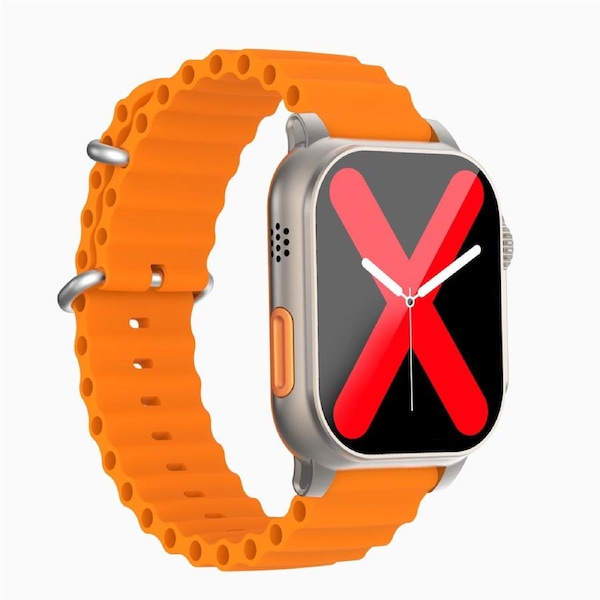 FitSmart Elite XL Smartwatch with AMOLED Display GPS Bluetooth Waterproof Design Orange