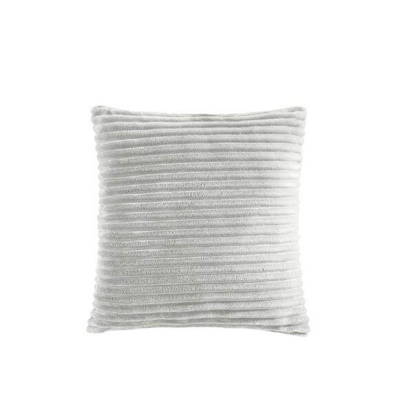 Dreamaker Embossed Teddy Fleece Cushion Silver Grey 45x45cm