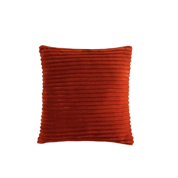 Dreamaker Embossed Teddy Fleece Cushion Rust Red 45x45cm