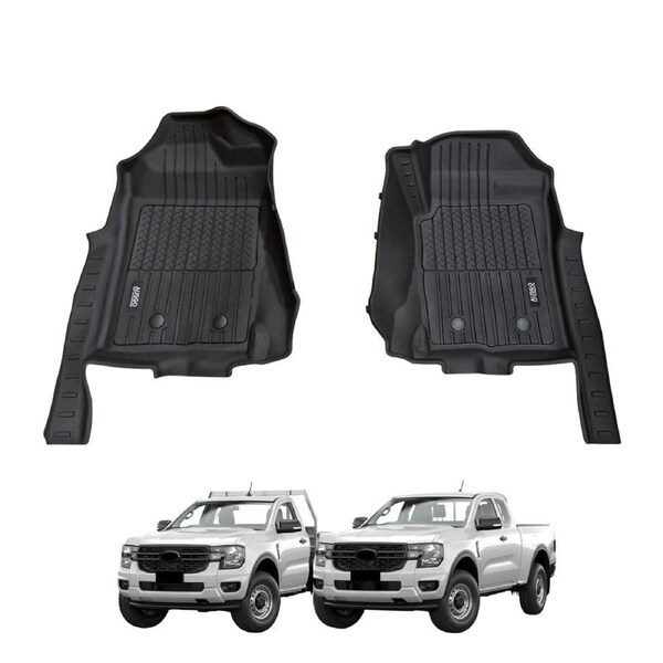 7D Injection Floor Mats for Ford Ranger Single / Extra Cab 2022-Onwards