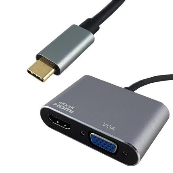 Shintaro USB-C to 4K HDMI & 1080P VGA Hub Connect USB-C PCs to Monitors