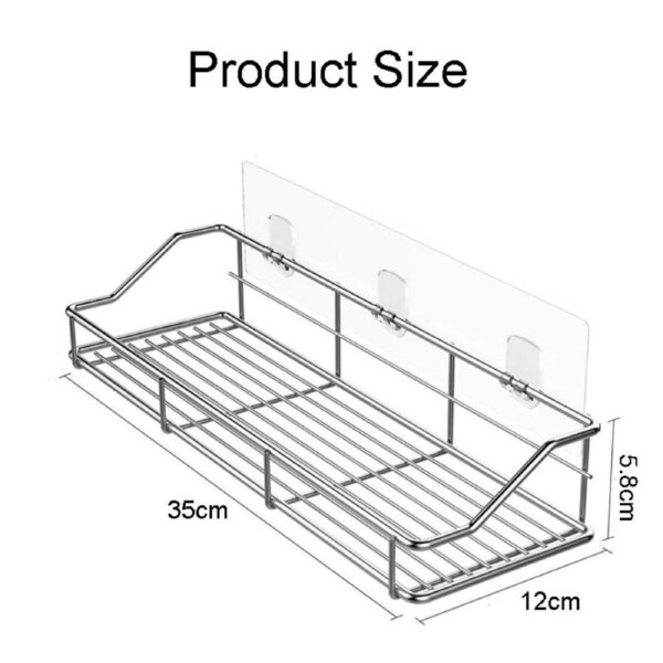 Catzon 2 Pcs Adhesive Bathroom Shelves 304 Stainless Steel Shower Caddy