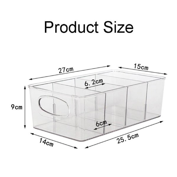 Catzon 2 Pcs Cabinet Organizer Bins Food Safe BPA Free for Refrigerator Vanity-2