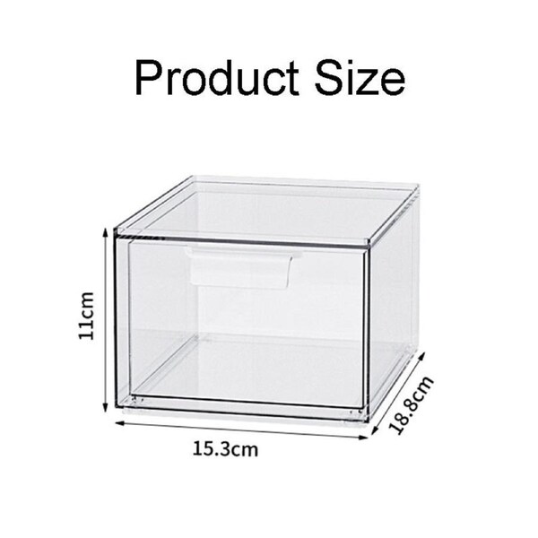 Catzon 2 Pcs Cabinet Organizer Bins Food Safe BPA Free for Refrigerator Vanity-7