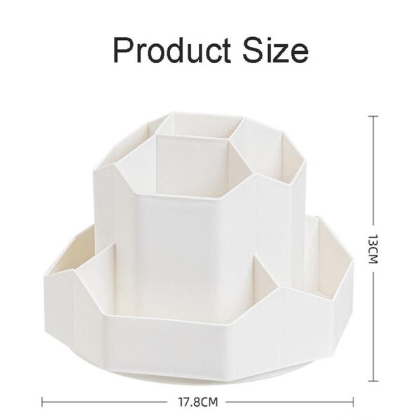 Catzon Pencil Pen Holder for Desk 9 Slots 360Degree Rotating Organizers for Office-White