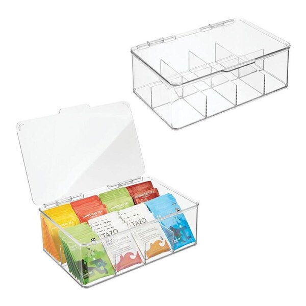 Catzon 2 Pcs Cabinet Organizer Bins Food Safe BPA Free for Refrigerator Vanity-1