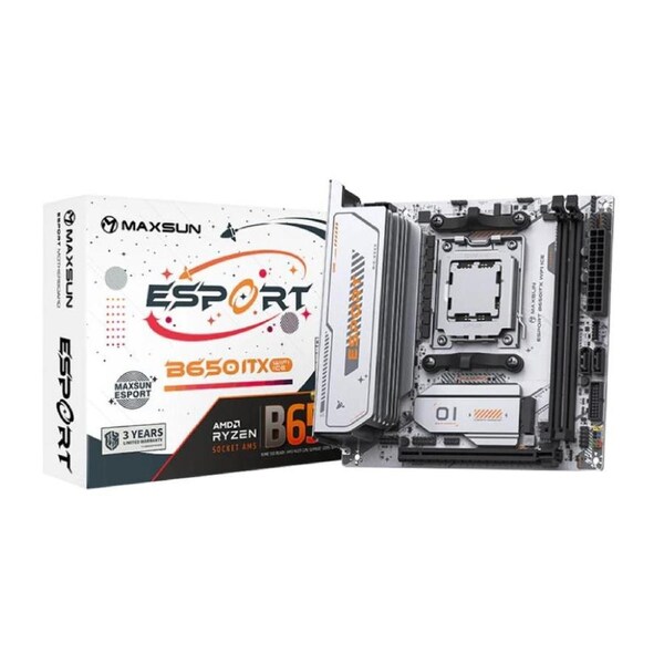 MAXSUN eSport B650ITX Wifi ICE Gaming Motherboard Supports Ryzen 7000/8000/9000 MS-ES-B650ITX-WIFI-ICE
