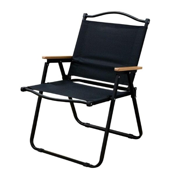 AMZ Folding Camping Chair, Portable Camping Chair, Lightweight Camping Backpacking Chair, Outdoor Beach Chair for Camping Hiking Garden Travel Beach Picnic BBQ Outdoor (Black, Large)