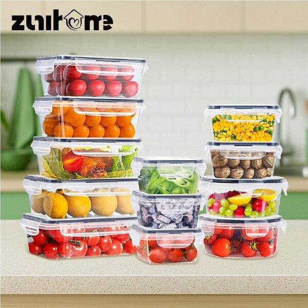 ZUNI 12 PCs Food Storage Containers BPA-Free Leak Proof with Labels & Pen
