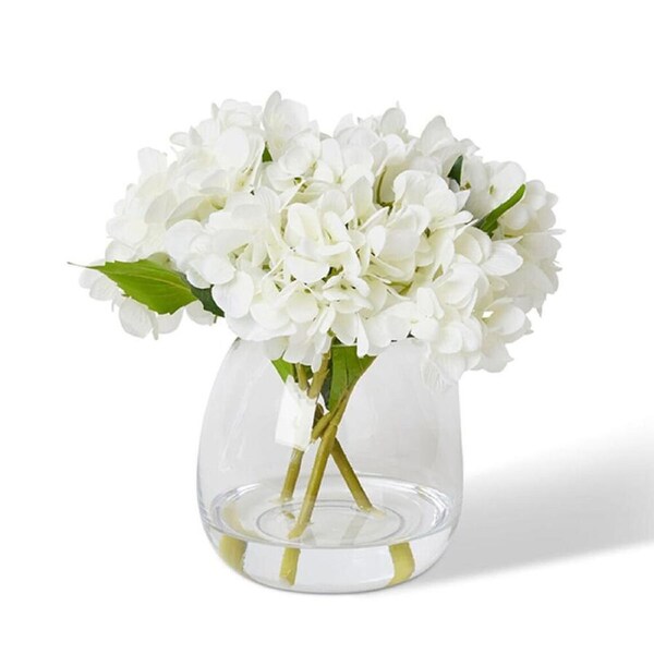 E Style Hydrangea-Alma Flower Vase Artificial Tabletop Decor 28cm White
