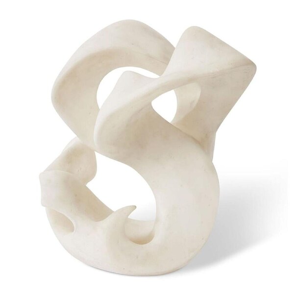 E Style Camille Ribbon Sculpture Ornament Tabletop Home Decor 39cm White
