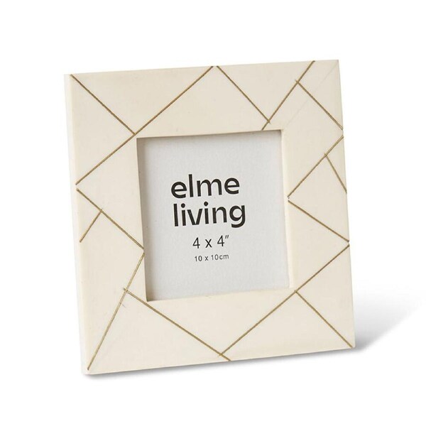 E Style Panya 4x4" Photo Frame Tabletop Picture Home Decor 16cm Cream/Gold