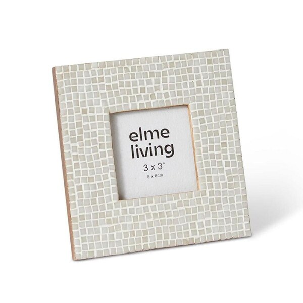 E Style Cambria 3x3" Photo Frame Tabletop Picture Home Decor 14cm White