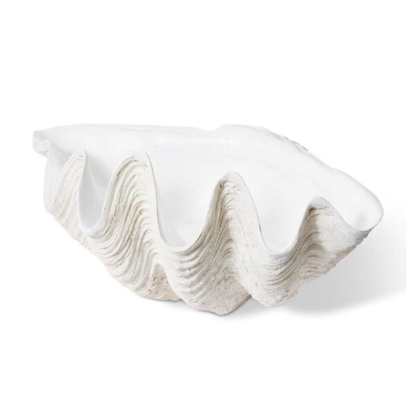 E Style Clam Shell Sculpture Ornament Tabletop Home Decor 85cm Off White XL
