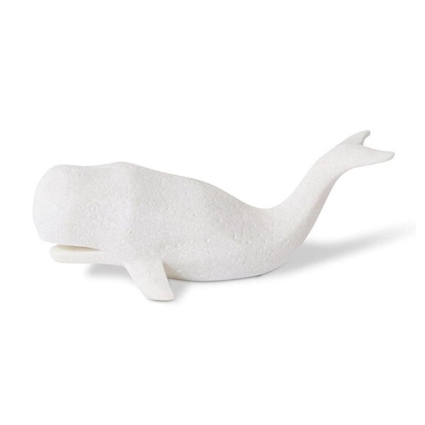 E Style Whale Sculpture Figure Ornament Display Tabletop Home Decor 31cm White