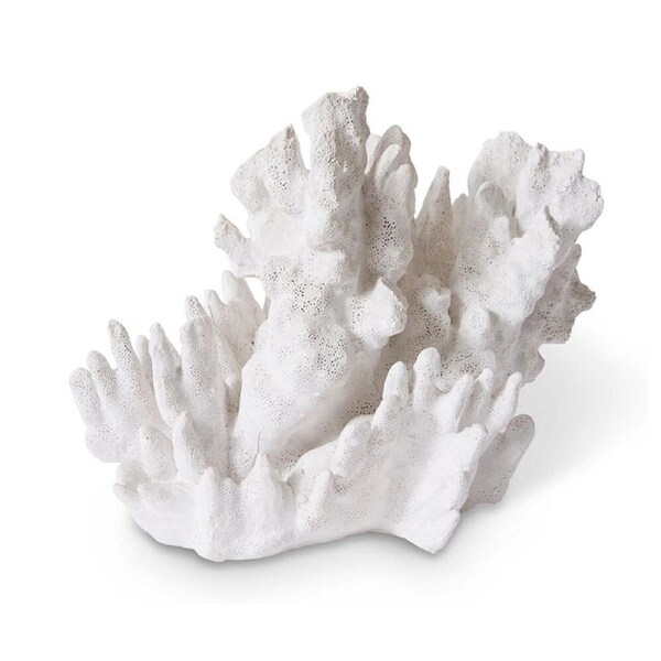 E Style Coral Wave Sculpture Figure Ornament Tabletop Home Decor 29cm White