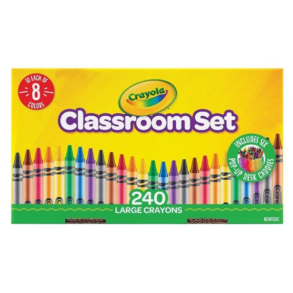240pc Crayola Large Crayon Classroom Set Colouring Art & Craft Tools Kids 3y+