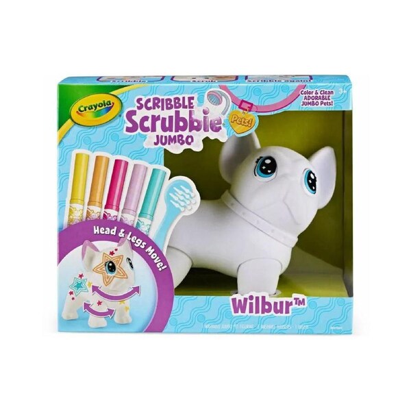 Crayola Scribble Scrubbie Art & Craft Kit Toy Jumbo Pet Wilbur Kids 3y+
