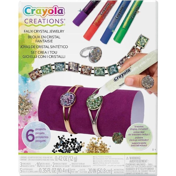 Crayola Creations Faux Crystal Jewelry Kit DIY Jewelry Making Kit Kids 8y+
