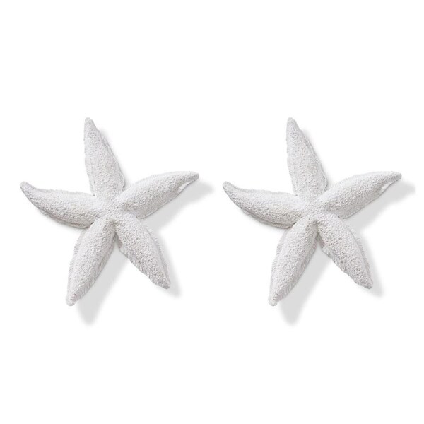 2PK E Style Starfish Royal Sculpture Ornament Tabletop Home Decor 20cm White