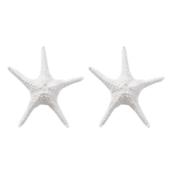 2PK E Style Starfish Bat Star Sculpture Ornament Tabletop Home Decor 32cm White