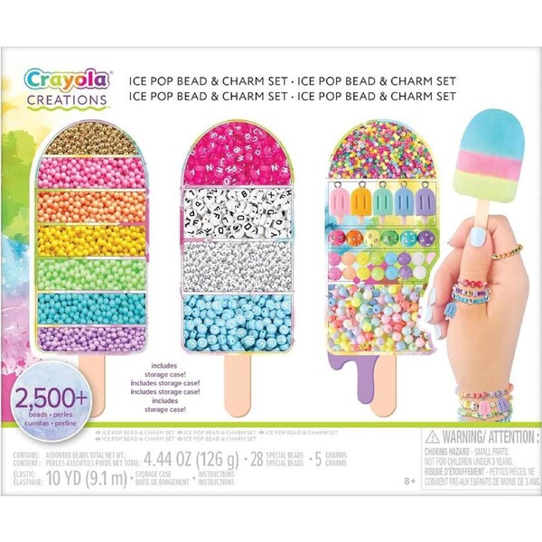Crayola Creations Ice Pop Bead & Charm Set DIY Jewelry Making Kit Kids 8y+