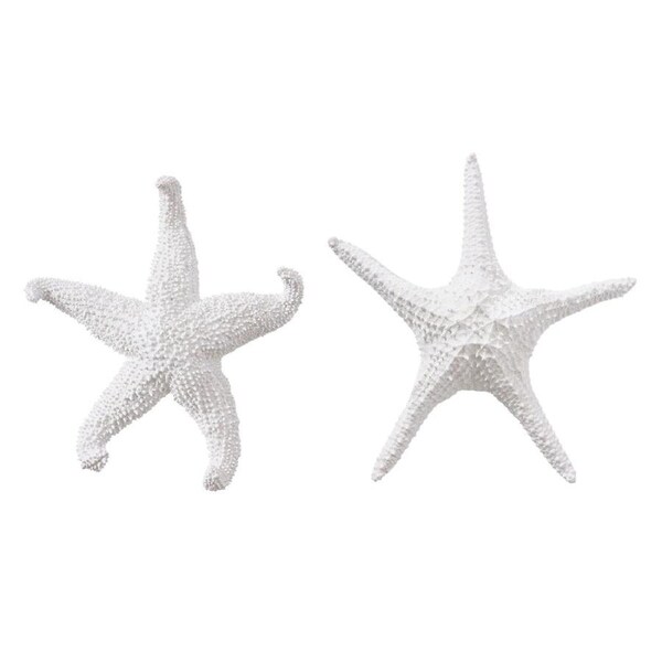 E Style Starfish Ochre/Bat Star Sculpture Tabletop Home Decor Combo Set White