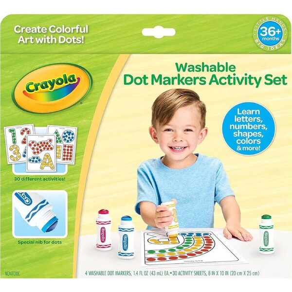 Crayola Washable Dot Markers Activity Set Craft Kit Non-Toxic Kids/Toddler 3y+