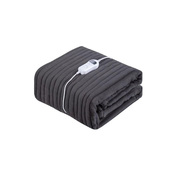 Goldair Platinum XL Faux Fur Reversible Heated Throw Blanket 180x200cm Black