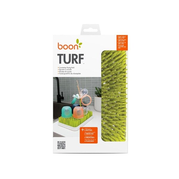 Boon Turf Counter Top Dish Baby Bottle Compact Drying Rack 17x27cm Green