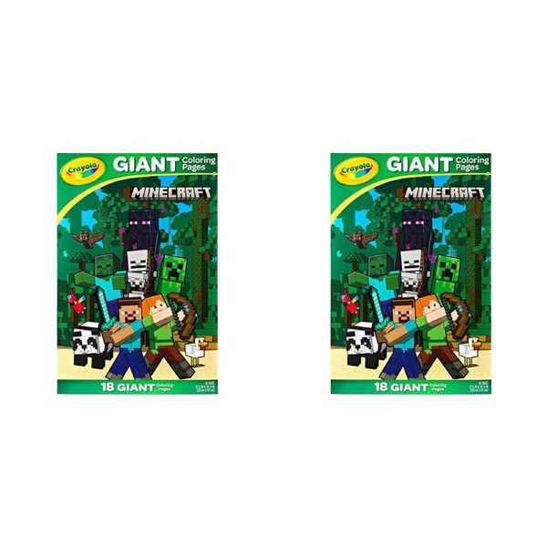 2PK Crayola Minecraft Giant Colouring Pages 30x47cm Craft Kit Kids/Children 3y+