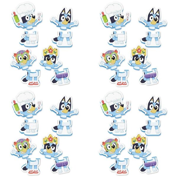 4x 8pc Tomy Toomies Bluey Foam Bath Toy Puzzle 22.5x16.5cm Baby/Toddler 18m+