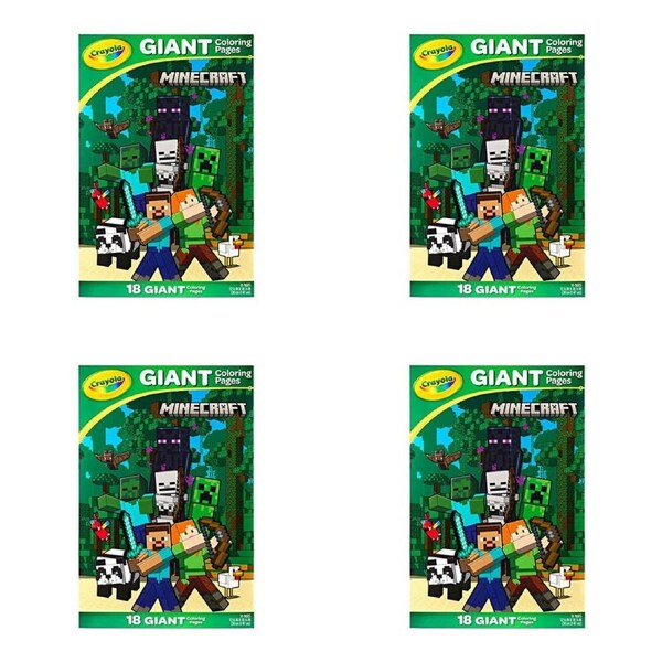 4PK Crayola Minecraft Giant Colouring Pages 30x47cm Craft Kit Kids ...