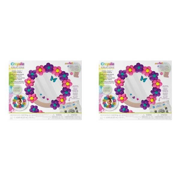 2PK Crayola Creations Model Magic Daisy Mirror DIY Craft Kit Kids/Children 8y+