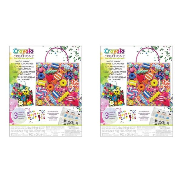 2PK Crayola Creations Model Magic Wall Sculptures DIT Art & Craft Kit Kids 8y+