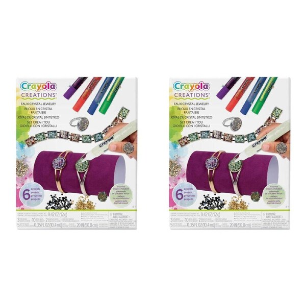 2PK Crayola Creations Faux Crystal Jewelry Kit DIY Jewelry Making Kit Kids 8y+