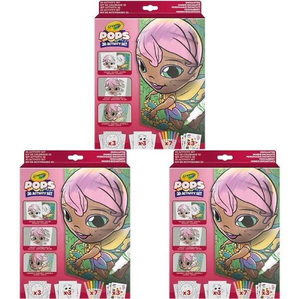 3PK Crayola POPS 3D Activity Set Kids/Children DIY Art & Craft Kit Enchanted 5y+