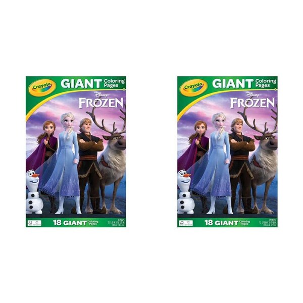 2PK Crayola Giant Colouring Pages Disney Frozen 2 Craft Kit 30x47cm Kids 3y+
