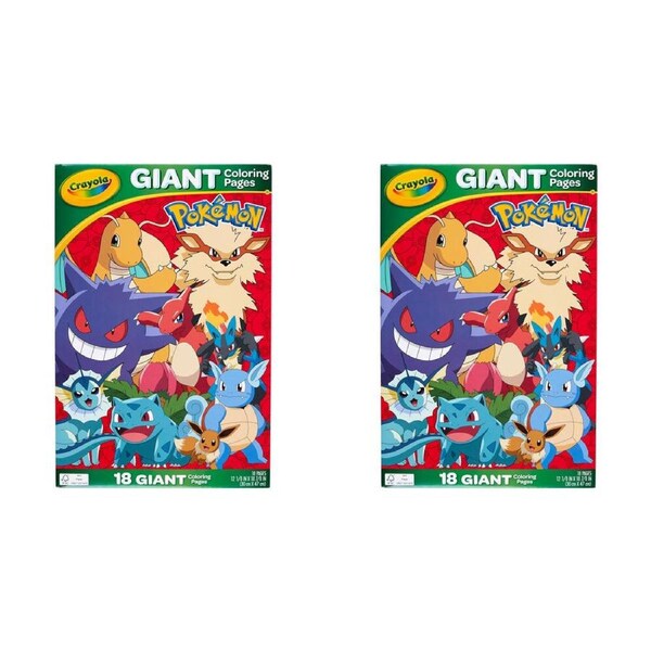 2PK Crayola Pokemon Giant Colouring Pages 30x47cm Craft Kit Kids/Children 3y+