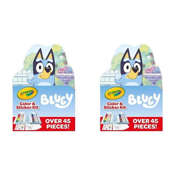 2PK Crayola Color & Sticker Art & Craft Kit Markers/Pages/Stickers Bluey 4y+