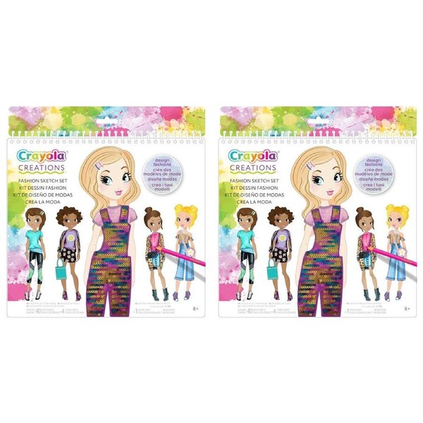 2PK Crayola Creations Fashion Sketch Set DIY Art & Craft Kit Kids/Children 8y+